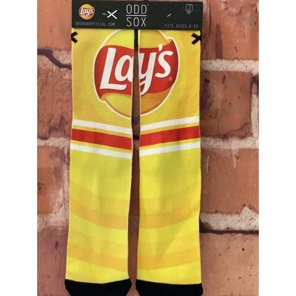 Lays Potato Chips ODD SOX Soft Casual Crew Socks Fits Sizes 6-13 Unisex Colorful - Picture 4 of 7